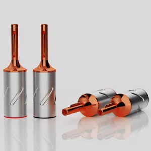 4PCS Audio Copper Banana Plug Rhodium Plated Connector for HiFi Speaker Cables - Picture 1 of 19