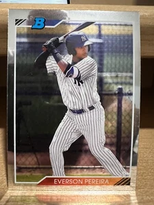 2020 Bowman Chrome Heritage Prospects Everson Pereira Yankees RC Card 92CP-PRR - Picture 1 of 2