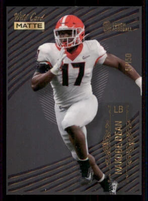2022 Wild Card Matte Black Pattern Three #MB88 Nakobe Dean /150 - Image 1 of 2