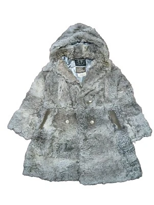 Abrigo de piel de conejo teñido con capucha de longitud media genuino de colección Chin-Chila Alexanders Polonia Foto 1 de 4