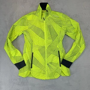 Brooks Run Happy Drift Shell Jacket Yellow Reflective Windbreaker Size Small - Picture 1 of 3