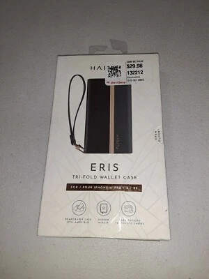 Funda tipo billetera triple plegable HABITU Eris para iPhone 11 Pro X/XS negra/oro rosa Foto 1 de 4