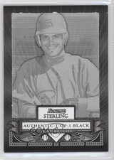 2008 Bowman Sterling Prospects Printing Plate Black 1/1 Yunesky Sanchez Auto 0f8