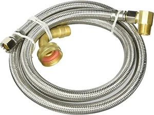 PLUMB PAK PP23833 3/8-Comp 3/8-MIP 60-in Elbow Stainless Steel Dishwasher Hose - Picture 1 of 1