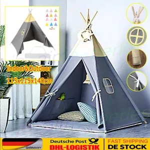 Grau Groß Tipi Zelt Kinderzelt Spielzelt Indianerzelt Indoor/Outdoor Spielhaus - Bild 1 von 14