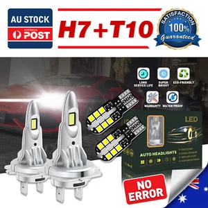 LED Headlight Bulbs Globes H7+T10 for Ford Mondeo HA HB Hatchback 2.0 1995-2000 - Picture 1 of 22