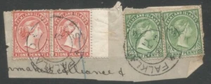 Queen Victoria. Islas Malvinas 1d (par) y 2x medio centavo por pieza - Imagen 1 de 1