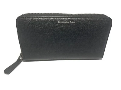 Nuevo Hombres Ermenegildo Zegna Negro Cremallera Cartera Sin Etiquetas Ni Caja Incluida Foto 1 de 4