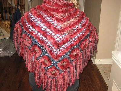 Nuevo Real Rabbit tejido bufanda estola chal imperdible Foto 1 de 2