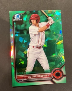 2022 BOWMAN CHROME SAPPHIRE AUSTIN HENDRICK 22/50 GREEN REFRACTOR CINCINNATI - Picture 1 of 2