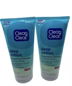 Clean & Clear Oil-Free Deep Action Cream Facial Cleanser, 6.5 oz, 2 Pack - Picture 1 of 5