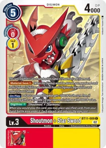 Shoutmon + Star Sword BT11-009 C Dimensional Phase Digimon TCG - Picture 1 of 2
