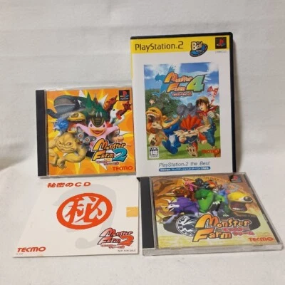 Monster Rancher 1 / 2 / 4 Set PS1 PS2 Japan Import + Rare Promo CD Complete - Image 1 of 4