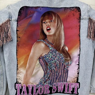 Chaqueta vaquera Taylor Swift personalizada hecha a mano jean para mujer grandes épocas tour detallada Foto 1 de 4