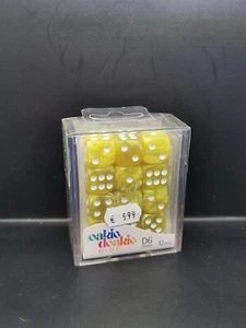OAKIE DOAKIE DICE | GEMIDICE | D6 16MM | Marble Yellow | 12 DICE SET | OVP - Bild 1 von 2
