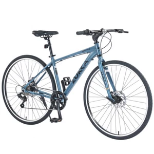 7-Speed 700C Hybrid Bike, Aluminum Frame, Dual Disc Brakes, Unisex City Bike - Picture 1 of 48
