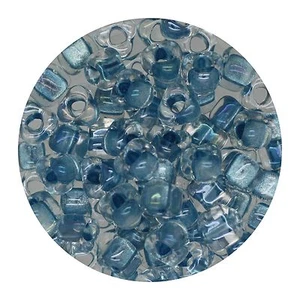 Cuentas triangulares de vidrio japonesas 5/0 cristal forrado azul claro - Imagen 1 de 2