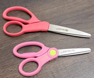 Westcott All Purpose Scissors Straight Cutting Red Adult & Pink Kids W Microban - Picture 1 of 23