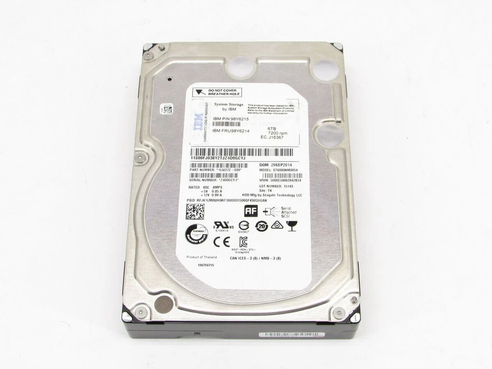 NetApp 6TB 3.5" SAS 12Gb/s 7.2K 128MB HDD X316A-R6 Seagate EXOS 7E8 st6000nm0095 - Image 1 of 1