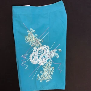 RARE OG O'NEILL Women's Board Shorts FULL LENGTH TEAL BLUE SURF SUP 34" SIZE 9 - Picture 1 of 21