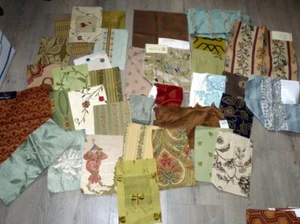 Designer Lot 35 EMBROIDERED BROCADE SAMPLE SWATCHES Lee Jofa GP & Baker Kravet - Picture 1 of 3