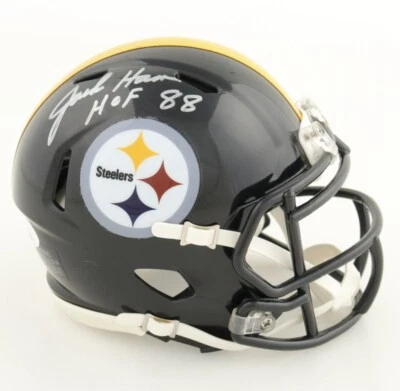 Jack Ham Signed Pittsburgh Steelers Speed Mini Helmet JSA HOF 88 Insc - Image 1 of 3
