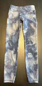 EUC Athleta Girl Size L (12) Printed Chit Chat Tights Purple Watercolor 509479 - Picture 1 of 9