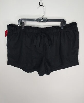 Isabel Maternity Ingrid Isabel Black Linen Tie Front Pull On Shorts Size XL - Image 1 of 4