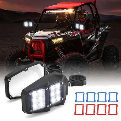 UTV Rear View Side Mirrors with LED Rock Light for Kawasaki Teryx KRX 1000 20-25 - Image 1 of 4