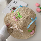 Cute Beach Sun Hat Woven Sun Protection Seaside Cap Bowknot Straw Woven Hats