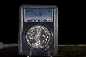 2001-D MS70 Buffalo Commemorative Silver Dollar PCGS **SHINY! - Picture 1 of 2