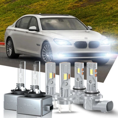 6x Combo LED HID Headlight Hi/Lo Fog Bulbs For BMW 750i 750Li 760Li 2006-2008 - Image 1 of 4