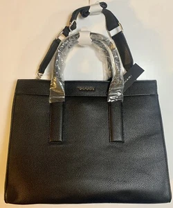 Tahari große schwarze vegane PU-Ledertasche/Geldbörse aus Kieselstein BRANDNEU mit Etikett - Bild 1 von 12