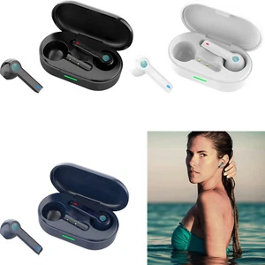 Mini Bluetooth Headset Earbuds Stereo Wireless Earphones with Charging Case - Picture 1 of 14
