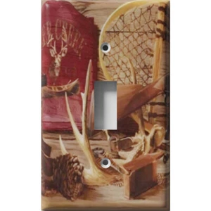 SnazzySwitch Hunting Antlers Decorative Light Switch Plate Cover - Picture 1 of 24