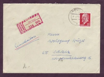 Beleg SbPA Erfurt Selbstbedienungspostamt 1971 nach Schleiz - Bild 1 von 2