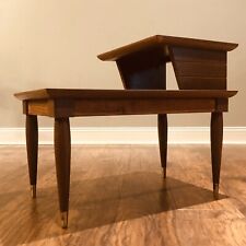 VINTAGE 1960's MID CENTURY DANISH MODERN 2 TIER FORMICA NIGHT STAND END TABLE