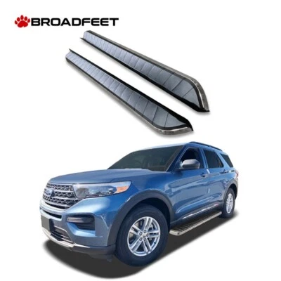 Se adapta a Ford Explorer R44 2020-2023 aluminio 5" estriberas almohadilla de peldaño lateral negra Foto 1 de 4