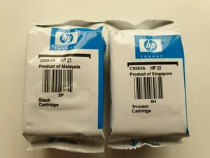 HP 21 & HP 22 Genuine Black & Tri-Colour Ink Cartridges C9352A/C9351A HP21 HP22 - Picture 1 of 4