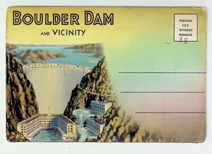 Postcard Folder 1930's Bouder Dam Colorado - Picture 1 of 2