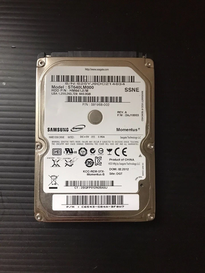 Samsung ST640LM000 Sata 2.5"  640GB HDD Internal Notebook Laptop PC Disc - Image 1 of 3