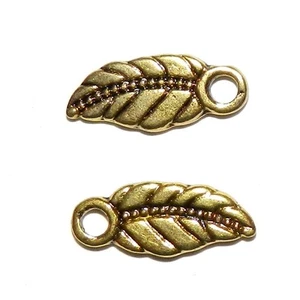 M5111 Hoja Texturizada Oro Antiguo 18mm Doble Cara Dije Gota 10 piezas - Imagen 1 de 3