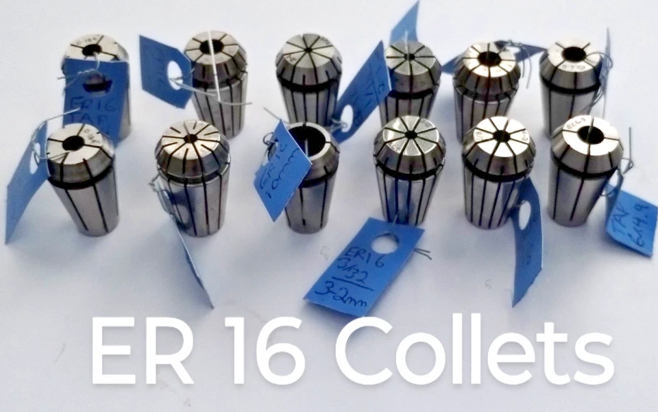 ER 16 Collet Set Variety of Sizes Imperial, Metric and Tap Collets Lot 12pcs - Image 1 of 4