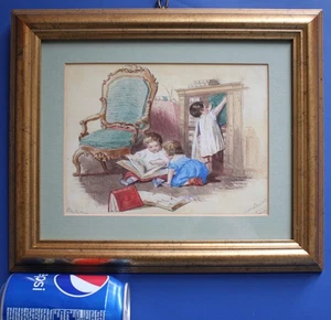 Impressionist Painting Children Playing The Scholars Elizabeth Walton 1861 - Picture 1 of 5