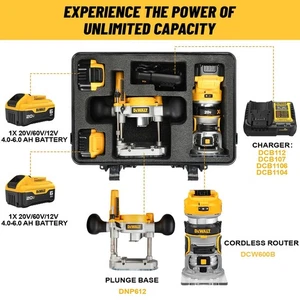 Custodia rigida per router Dewalt 20V MAX XR DCW600B | borsa porta attrezzi antiurto - Foto 1 di 7