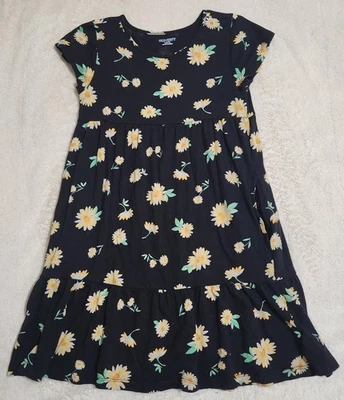 Girls Sz. L (10-12) Black Floral Dress w/ Pockets! (505) - Image 1 of 2