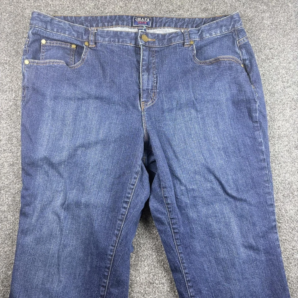Pantalones de mezclilla Chaps para mujer 20W azul Madden rectos elásticos talla grande tiro medio Foto 1 de 4