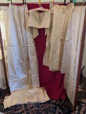Antique 1800's Wedding Gown Silk Deconstructed lot  Historic Provenance Read - Image 1 of 4