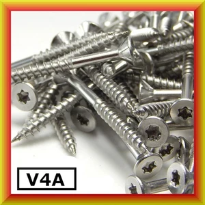 Viti per truciolare V4A acciaio inox Torx filettatura parziale omologazione A4 3x30-8x160 f - Foto 1 di 17
