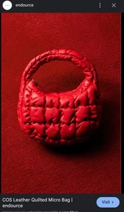 COS Authentic Brand New Micro Leather Quilted Bag Red BNWT - Picture 1 of 22